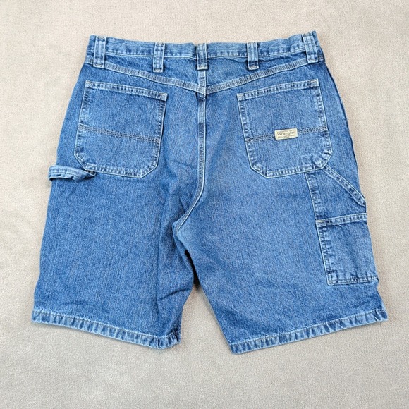Wrangler Size 36 Y2K Carpenter Denim Shorts Workwear Hammer Loop Relaxed Fit — photo 2
